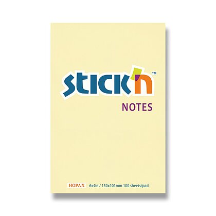 Obrázek produktu Hopax Stick'n Notes - samolepicí bloček - 150 x 101 mm, 100 l., žlutý