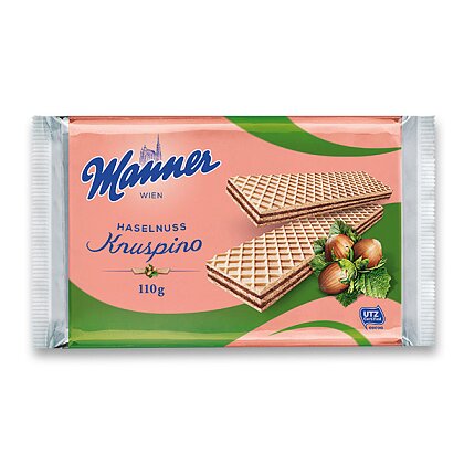 Product image Manner Kruspino - wafers with filling - hazelnut, 110 g