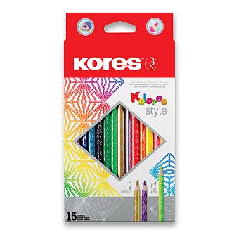 Obrázek produktu Pastelky Kores Kolores Style - 15 barev