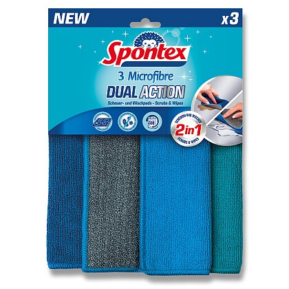 Obrázok produktu Spontex Dual Action 2 v 1 - utierka z mikrovlákna - 3 ks