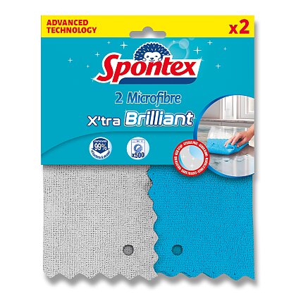 Obrázok produktu Spontex X´tra Brilliant - utierky z mikrovlákna - 290 x 290 mm, 2 ks