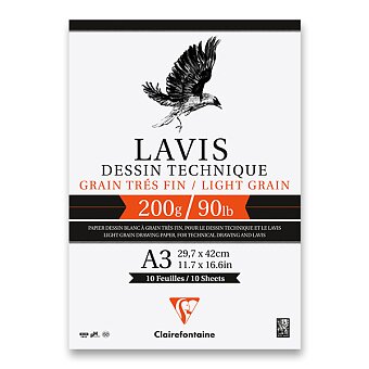 Obrázek produktu Blok Clairefontaine Lavis Technical drawing - A3, 10 listů, 200 g