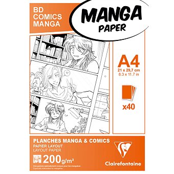 Obrázek produktu Blok Clairefontaine Manga BD Comic pack - A4, 40 listů, 200 g