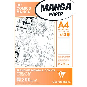 Obrázek produktu Blok Clairefontaine Manga BD Comic squares - A4, 40 listů, 200 g