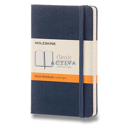 Obrázek produktu Moleskine - zápisník v tvrdých deskách - vel. S, 9 × 14 cm, linkovaný, modrý