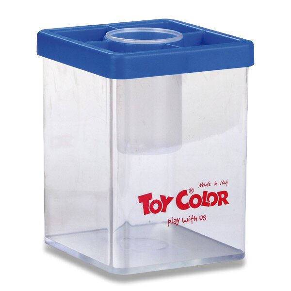 Stojánek na vodu Toy Color transparentní s víčkem, mix barev