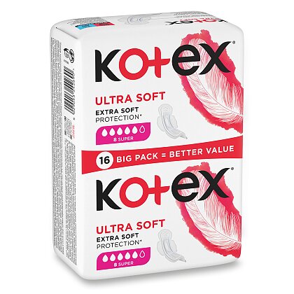 Obrázek produktu Kotex Ultra Soft Super - dámské vložky - 16 ks