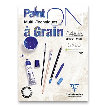 Obrázek produktu Blok Clairefontaine Paint on Grain - A4, 20 listů, 250 g