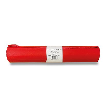 Obrázek produktu Power Plus - barevné pytle na odpadky - 120 l, 10 ks, 70 mikronů, červené