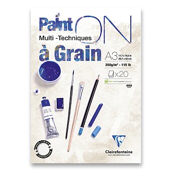 Obrázek produktu Blok Clairefontaine Paint on Grain - A3, 20 listů, 250 g