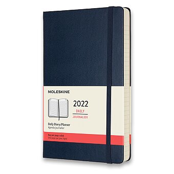Obrázek produktu Diář Moleskine 2022 - tvrdé desky - L, denní, modrý