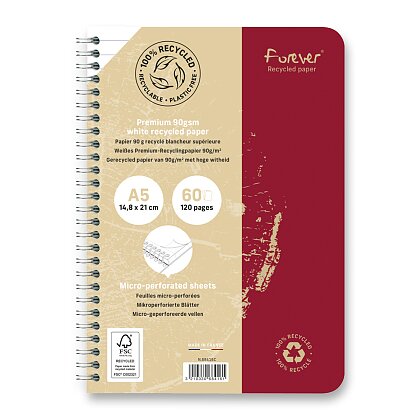 Product image Clairefontaine Forever® Premium - spiral bound pad - A5, 60 s., lined, mixed colors