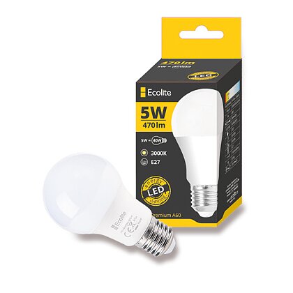 Obrázek produktu Ecolite LED - žárovka - E27, 5 W, sv. tok 470 lm