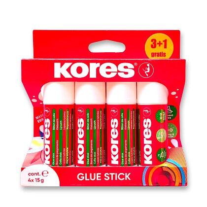 Obrázok produktu Kores - lepiaca tyčinka - 15 g, multipack 3 + 1