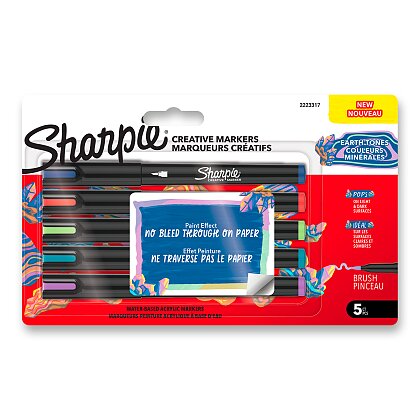 Obrázek produktu Sharpie Acrylic Marker Brush Earth Tones - akrylový popisovač - sada 5 barev
