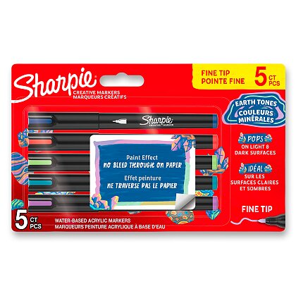 Obrázok produktu Sharpie Acrylic Marker Bullet Fine Earth Tones - akrylový popisovač - sada 5 farieb