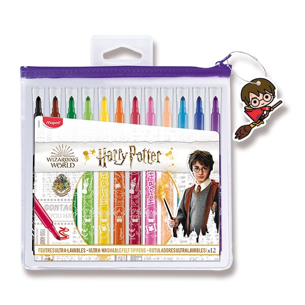 Dětské fixy Maped Color'Peps Harry Potter 12 barev, pouzdro na zip