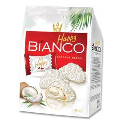 Levně Happy Bianco - oplatky s náplní - kokosové, 140 g