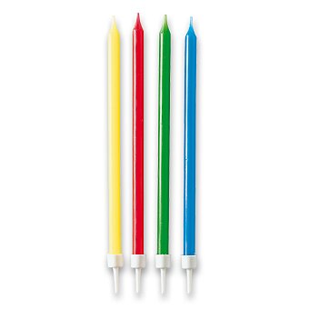 Obrázek produktu Svíčky narozeninové dlouhé - 12 ks, mix barev