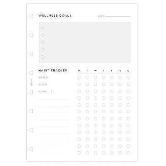 Obrázek produktu A5 Wellness Plánovanie - náplň A5 zápisníkov Filofax Notebook