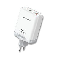 POWERTON - síťový adaptér - 100W, GaN USB-C / USB-A, 4 porty