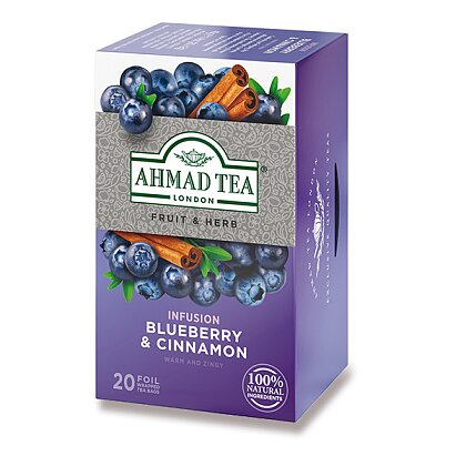 Product image Ahmad Tea blueberry and cinnamon - fruit tea - 20 × 2 g