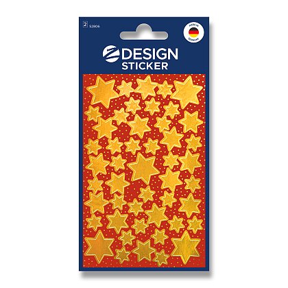 Obrázok produktu Avery Zweckform - samolepky - zlaté hviezdy, lesklý papier, 2 hárky