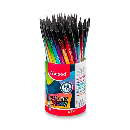 Obrázek produktu Maped Black'Peps Energy - grafitová tužka - stojánek 72 ks, tvrdost HB