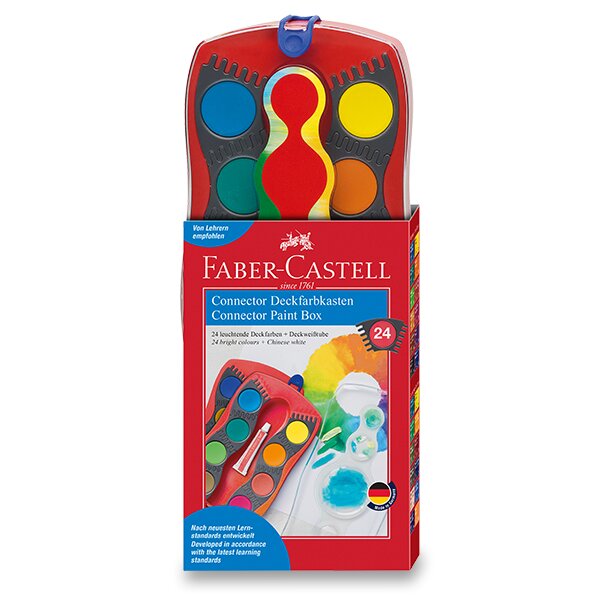 Vodové barvy Faber-Castell Connector 24 barev, průměr 30 mm