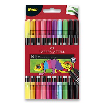 Obrázek produktu Oboustranné dětské fixy Faber-Castell Neon - 10 barev