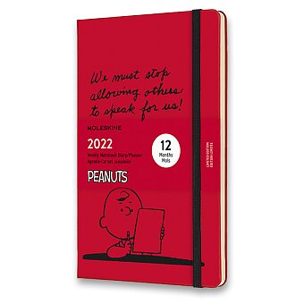 Obrázek produktu Diář Moleskine 2022 Peanuts - tvrdé desky - L, týdenní,červený