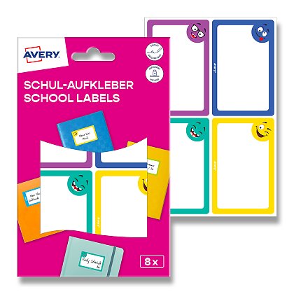 Obrázok produktu Avery Zweckform - školské etikety - emoji, 68 x 46 mm, 8 etikiet
