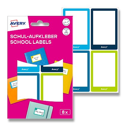 Obrázek produktu Avery Zweckform - školní etikety - modré/zelené, 68 x 46 mm, 8 etiket