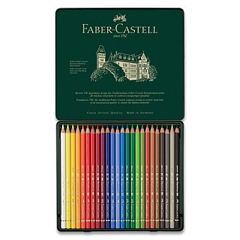 Obrázek produktu Pastelky Faber-Castell Polychromos - plechová krabička, 24 barev