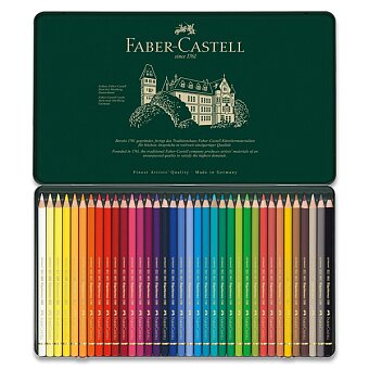 Obrázek produktu Pastelky Faber-Castell Polychromos 110036 - plechová krabička, 36 barev