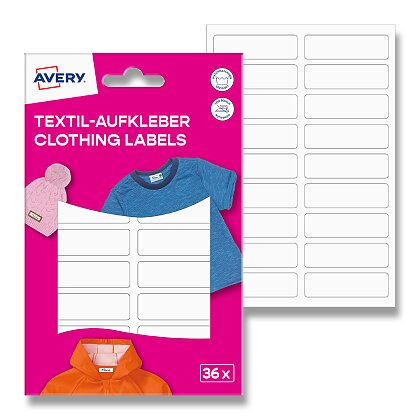 Obrázek produktu Avery Zweckform - etikety na textil - bílé, 45 x 13 mm, 36 etiket