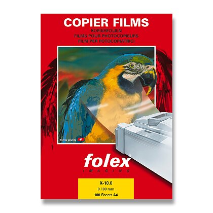 Obrázok produktu Folex X 10 - čirá fólie - A4, 100 listov, čiernobiela tlač