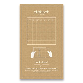 Obrázek produktu Nedatovaný mesačný kalendár, osobný - náplň osobných blokov Filofax Clipbook