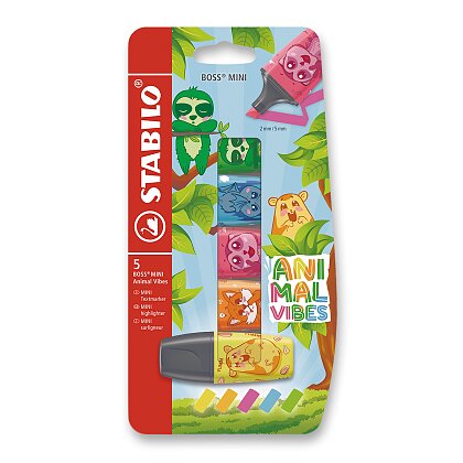 Product image STABILO BOSS ORIGINAL Animal Vibes - zvýrazňovač - sada 5 neonových barev