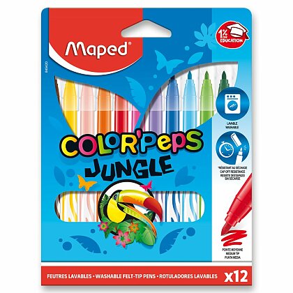 Obrázok produktu Maped Color'Peps Jungle - detské fixky - 12 farieb