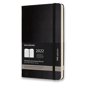 Obrázek produktu Diář Moleskine 2022 - PRO, tvrdé desky - L, týdenní, vertikální, černý