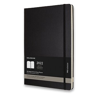 Obrázek produktu Diář Moleskine 2022 - PRO, tvrdé desky - A4, týdenní, vertikální, černý