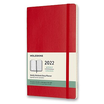 Obrázek produktu Diář Moleskine 2022 - měkké desky - L, týdenní, červený
