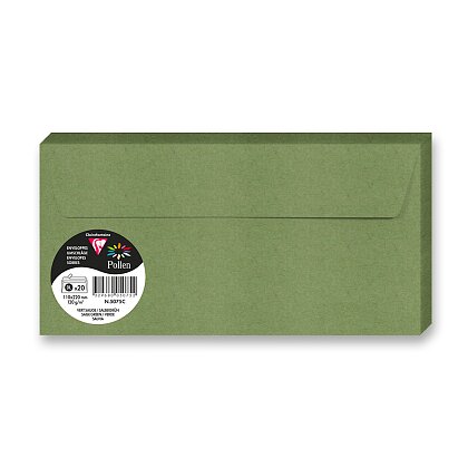 Obrázok produktu Clairefontaine - farebná obálka - DL, samolepiaca, 20 ks, tmavozelená