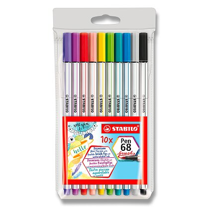 Obrázok produktu Stabilo Pen 68 Brush - fixka - sada 10 kusov