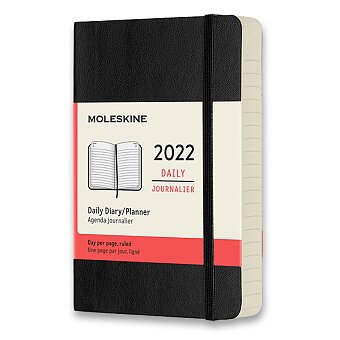 Obrázek produktu Diář Moleskine 2022 - měkké desky - S, denní, černý