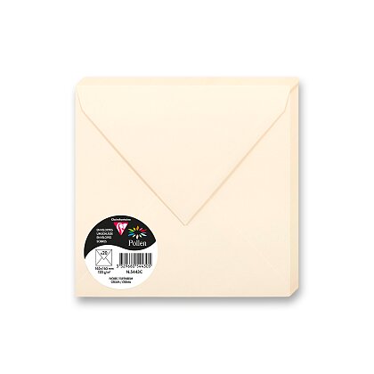 Obrázok produktu Clairefontaine 165 × 165 mm - farebná obálka - 20 ks, krémová