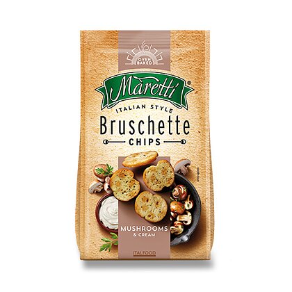 Obrázek produktu Maretti Bruschette Chips - pečené krekry - houby a smetana, 70 g