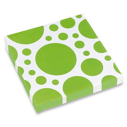 Product image Solid Color Dots - ubrousky - 2vrstvé, 33 x 33 cm, 20 ks, zelené