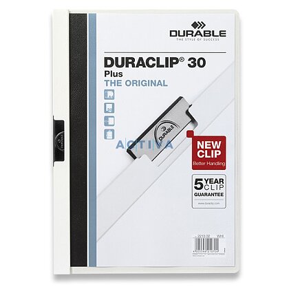 Obrázek produktu Durable Duraclip - plastový rychlovazač na 30 listů - bílý